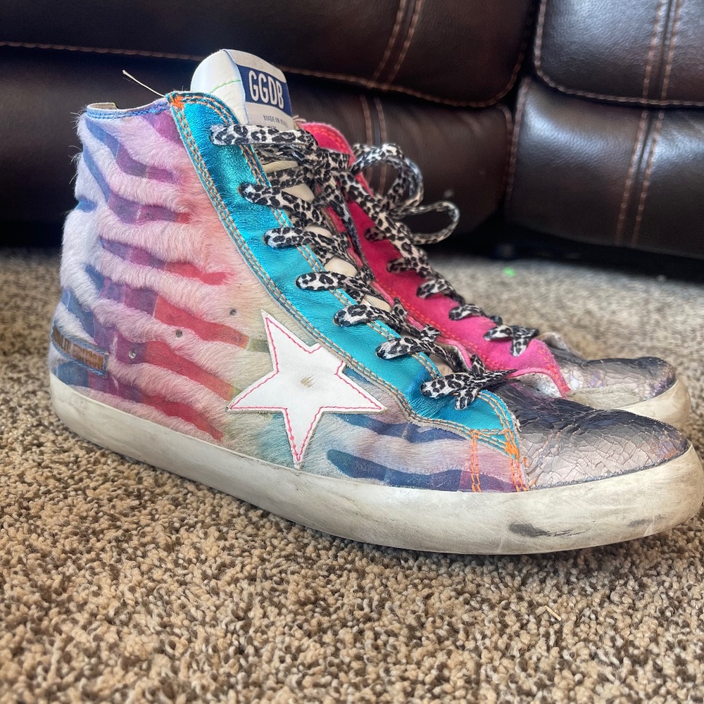 LTD Golden Goose Francy Rainbow ponyhair size 41